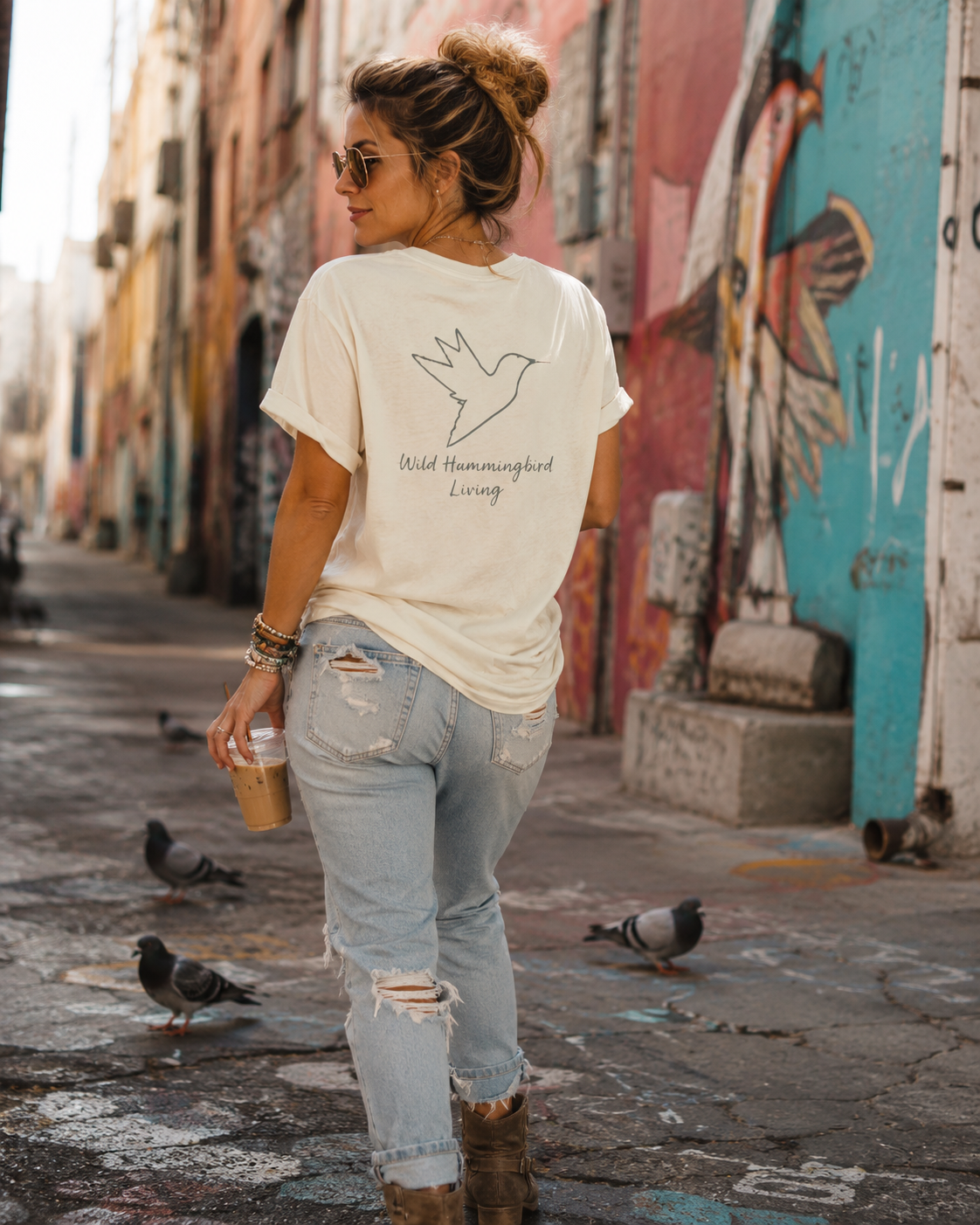 Own Your Wings Tee — "Ignore the Pigeons" Inspirational Hummingbird Shirt