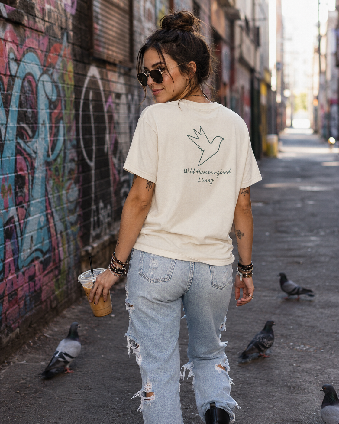 Own Your Wings Tee — "Ignore the Pigeons" Inspirational Hummingbird Shirt