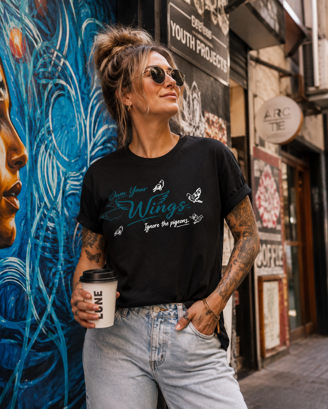 Own Your Wings / Ignore the Pigeons Tee