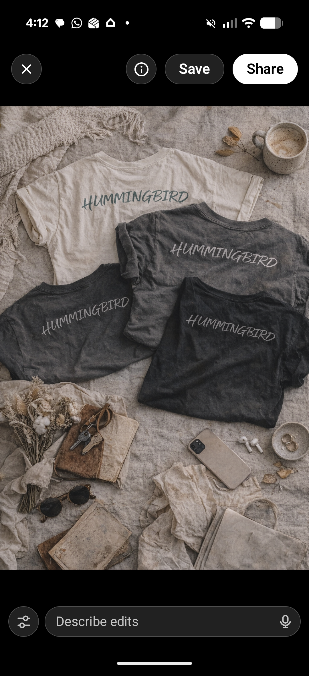 Hummingbird – Everyday Series Tee (Print Teal)